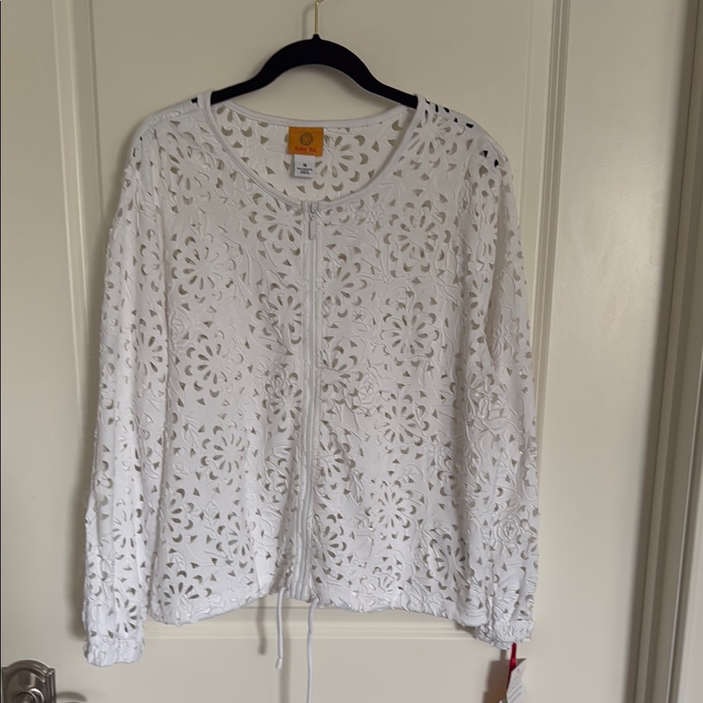 White Floral Lace Women's Top